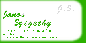 janos szigethy business card